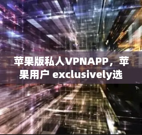 苹果版私人VPNAPP，苹果用户 exclusively选择的最佳选择